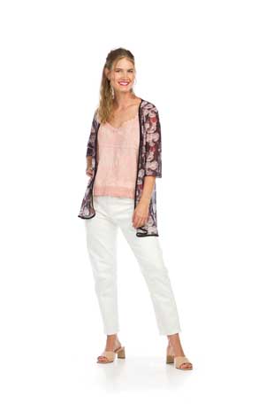 PT-16094 - FLORAL MESH CARDIGAN - Colors: AS SHOWN - Available Sizes:XS-XXL - Catalog Page:66 